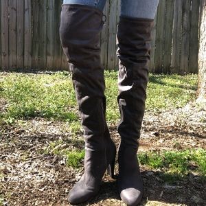 High Heeled Boots. Thigh High